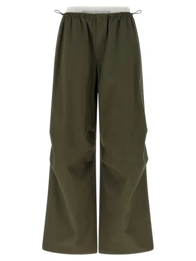 Alexander Wang Women Double Layer Waist Trousers In Brown