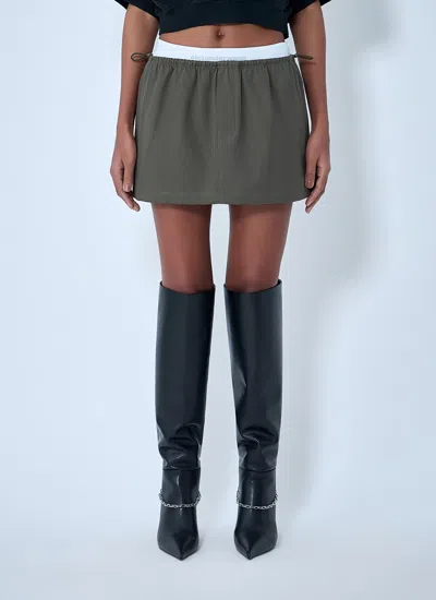 Alexander Wang Women Mid-rise Mini Logo Elastic Skirt In Multi