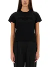 Alexander Wang Women Embossed Logo T-shirt In Black