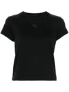 Alexander Wang Puff Logo Cotton Jersey Shrunken T-shirt Clothing In Black
