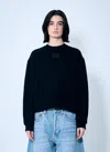 Alexander Wang Essential Terry Crew Neck Cotton Sweatshirt Clothing In Black