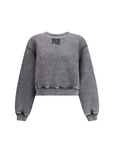 ALEXANDER WANG ALEXANDER WANG WOMEN EMBOSSED LOGO CREWNECK SWEATSHIRT