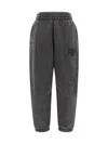 Alexander Wang Essential Logo French Terry Sweatpants In Gray