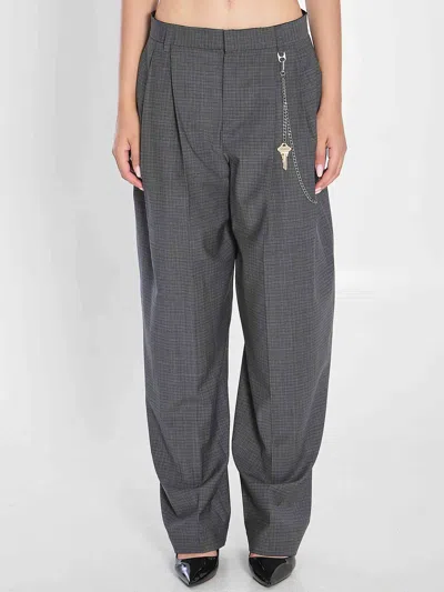 ALEXANDER WANG ALEXANDER WANG WOMEN GREY WOOL-BLEND TROUSERS