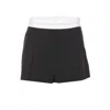 Alexander Wang Pleated Shorts With Branded Band In Black