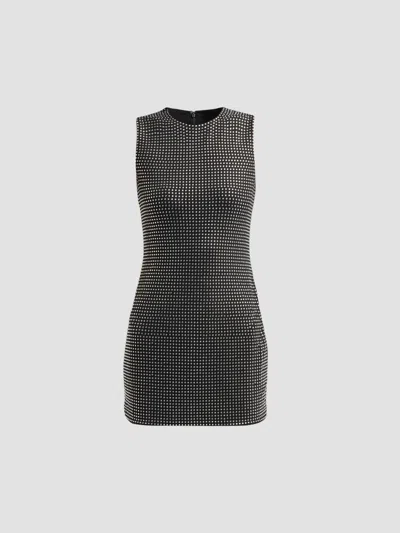 Alexander Wang Women's Hotfix Sleeveless Mini Dress In Black