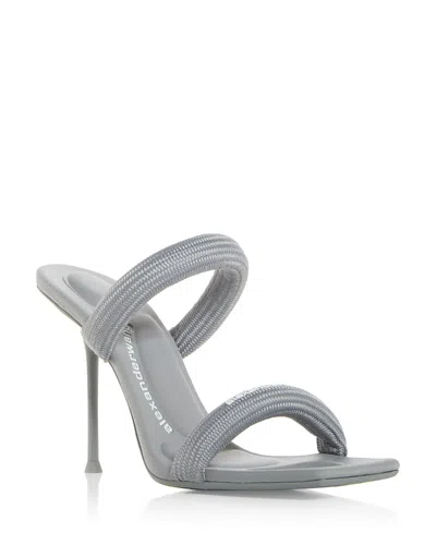 Alexander Wang Gray Julie 105mm Nylon Tubular Heeled Sandals In Grey