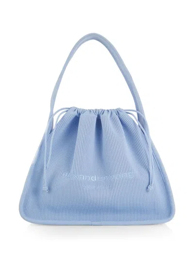 Alexander Wang Large Ryan Cotton Shoulder Bag In Chambray Blue