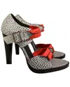 Alexander Wang Crackle Detail Sandal Heels In Multicolor Leather In Multi