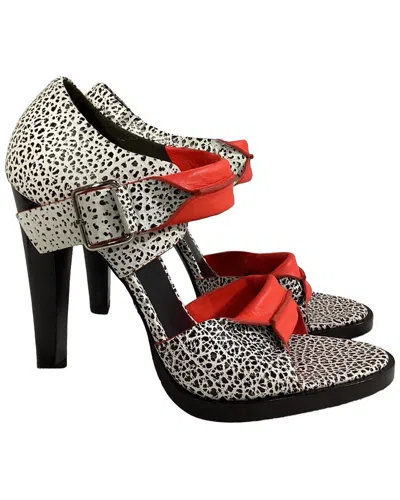 ALEXANDER WANG ALEXANDER WANG WOMEN'S LEATHER CRACKLE DETAIL SANDAL HEEL, SIZE IT | 40  (AUTHENTIC PRE-LOVED)
