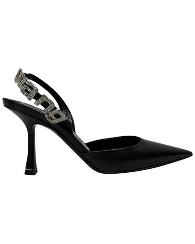 Pre-owned Alexander Wang Women's Leather Grace Embellished Slingback Pump (authentic  Pre-loved)