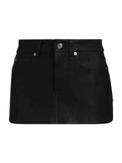 Alexander Wang Women's Leather Mid-rise Mini Skort In Black
