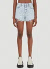 Alexander Wang Women Logo Denim Shorts In Blue