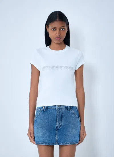 Alexander Wang Women Logo Motif Cotton Jersey T-shirt In White