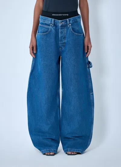 Alexander Wang Women Logo Motif Denim Jeans In Blue