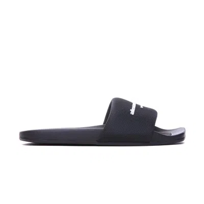 Alexander Wang Padded Logo Pool Slide Sandals Shoes In Black