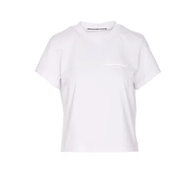 Alexander Wang Women Logo Shrunken T-shirt In White
