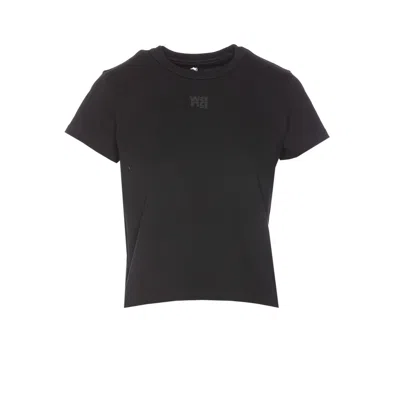 Alexander Wang Fitted Black Tee With Puff Logo Detail
