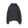 Alexander Wang Hooded Knitwear Zip-up Sweater In Black