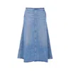 Alexander Wang Women Low Rise A Line Denim Skirt In Blue