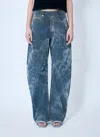 Alexander Wang Low Rise Clouding Flocking Jeans In Gray