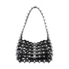 Alexander Wang Omens Rex Medium Studded Leather Shoulder Bag Black