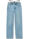 Alexander Wang Mid-rise Jeans With Pre-styled Logo Thong In Blue
