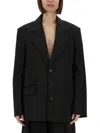 Alexander Wang Oversized Blazer With Logo In Black