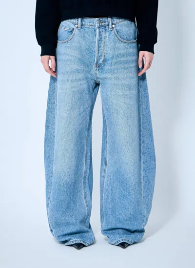Alexander Wang Women Oversized Round Low Rise Jeans In Blue