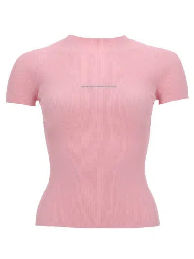 Alexander Wang Tops With Logo In Pink