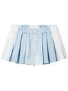Alexander Wang Playful Striped And Solid Boxer-style Shorts In Blue