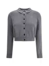Alexander Wang Women Polo Cardigan Crop In Gray