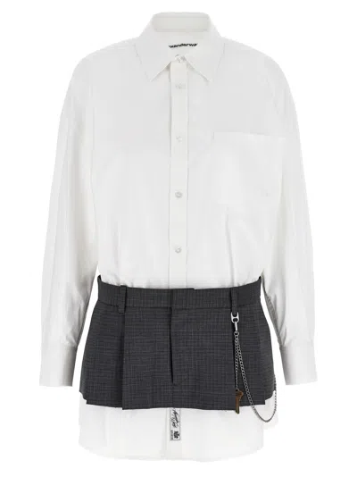 Alexander Wang Pre-styled Mini Shirt Dress In White