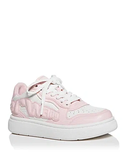 Alexander Wang Women's Puff Logo Low Top Platform Sneakers In White/pink