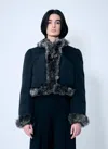 Alexander Wang Puffer Jacket With Shearling Trims In Black