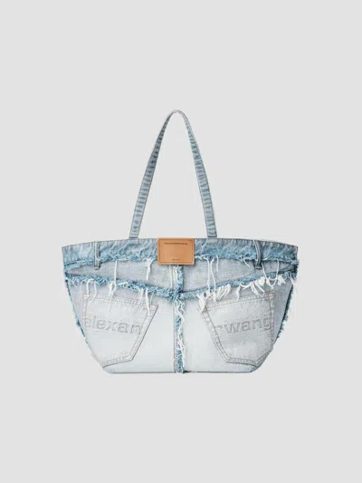 Alexander Wang Women's Punch Denim Tote Bag In Bleach Blue