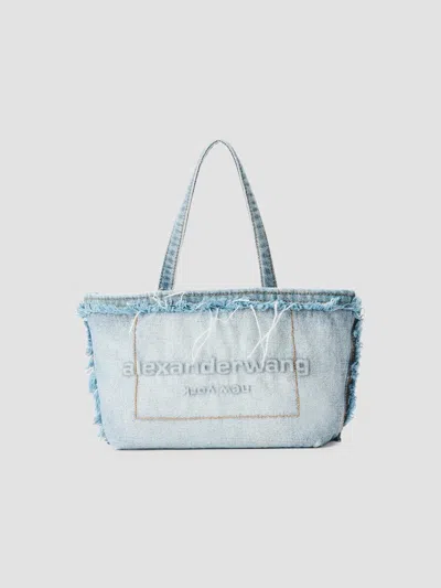 Alexander Wang Women's Punch Small Denim Tote Bag In Bleach Blue