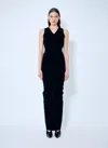 Alexander Wang Women Ruched Wide V Neck Maxi Dress