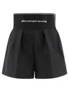 Alexander Wang Women Safari Short With Exposed Zipper And Logo Elastic In Black