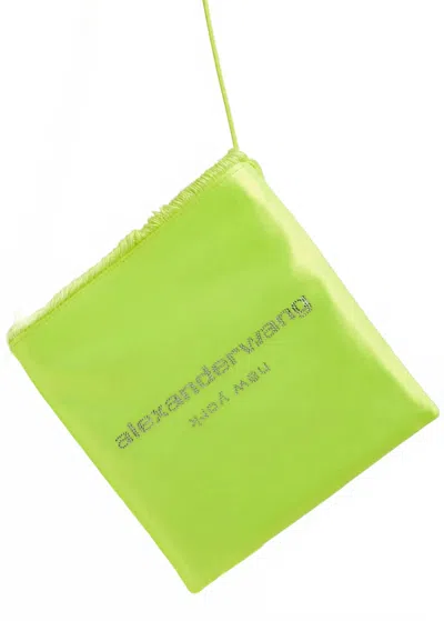 Alexander Wang Women's Satin Crystal Fringe Shoulder Bag In Neon In Green
