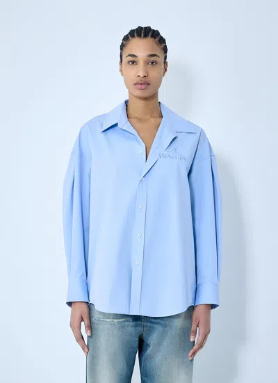 Alexander Wang Women Shirt With Graphic Embroidery In Blue