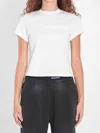 Alexander Wang Fitted Shrunken Tee With Classic Crew Neckline In White