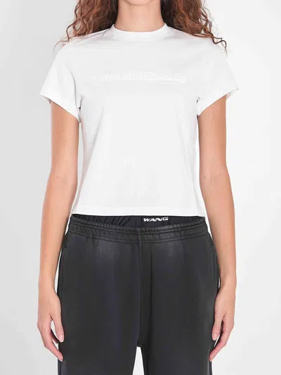 Alexander Wang Women Shrunken Logo T-shirt In White