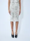 Alexander Wang Snake-print Embossed Midi Skirt In White