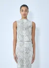 Alexander Wang Snake-print Embossed Tank Top In White