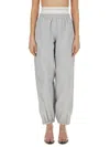 Alexander Wang Women Sports Pants With Integrated Underwear In Gray