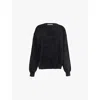 Alexander Wang Debossed Logo Oversize Crewneck Sweater In Storm Bleach Out