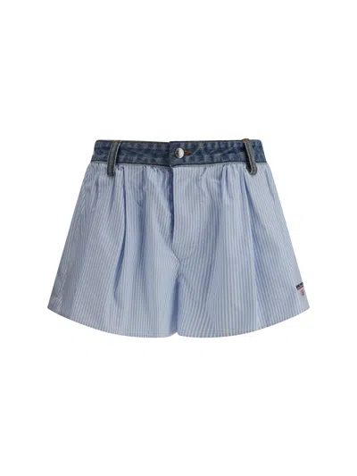 Alexander Wang Women Straiped Shorts In Blue