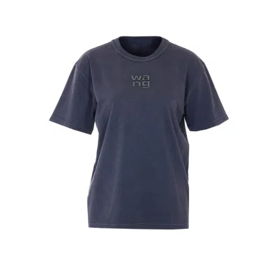 Alexander Wang Women Strass Logo T-shirt In Blue