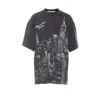 Alexander Wang Women T-shirt With Thermo-applied Rhinestones And Ny Skyline In Black